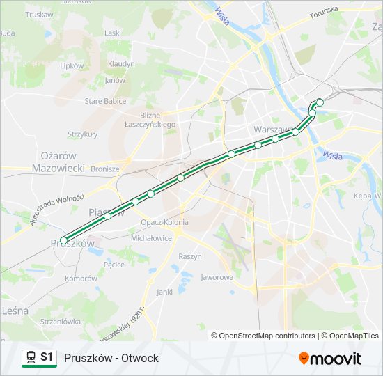 Поезд S1: карта маршрута