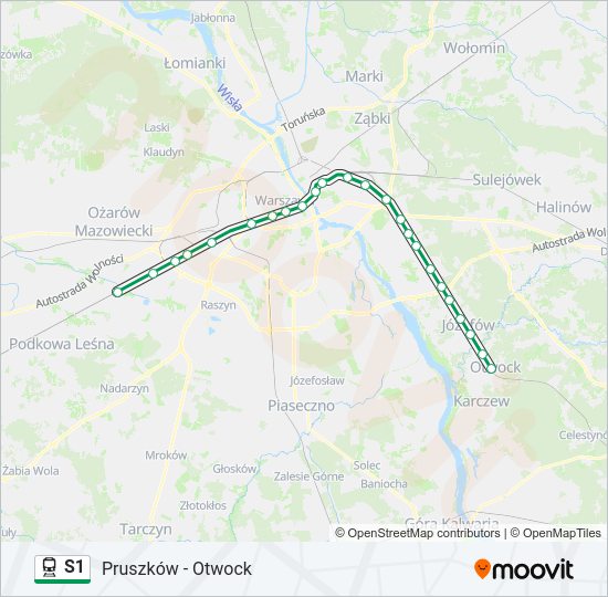 S1 train Line Map