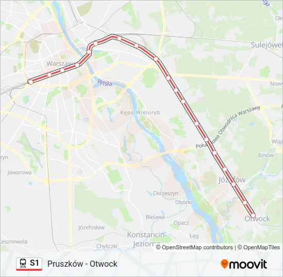 Поезд S1: карта маршрута