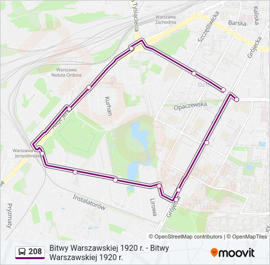 208 bus Line Map