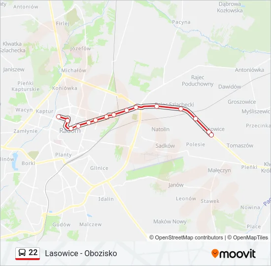 22 Bus Line Map