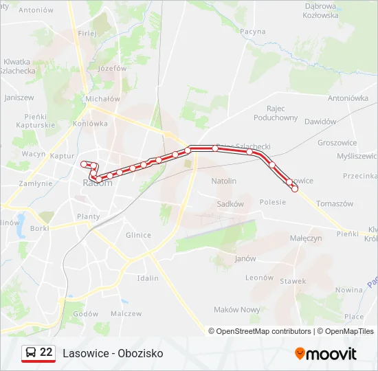 22 Bus Line Map