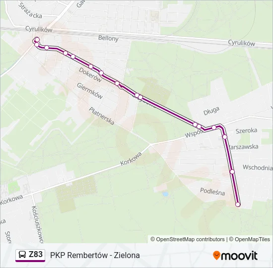 Z83 Bus Line Map