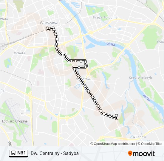 N31 bus Line Map