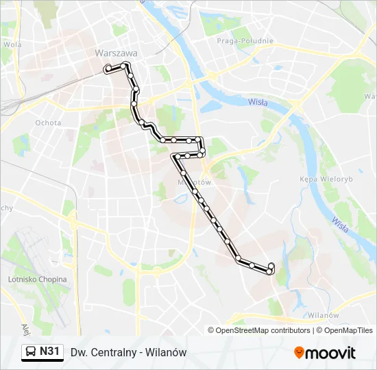 Автобус N31: карта маршрута