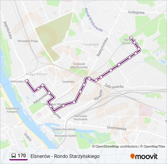 170 bus Line Map