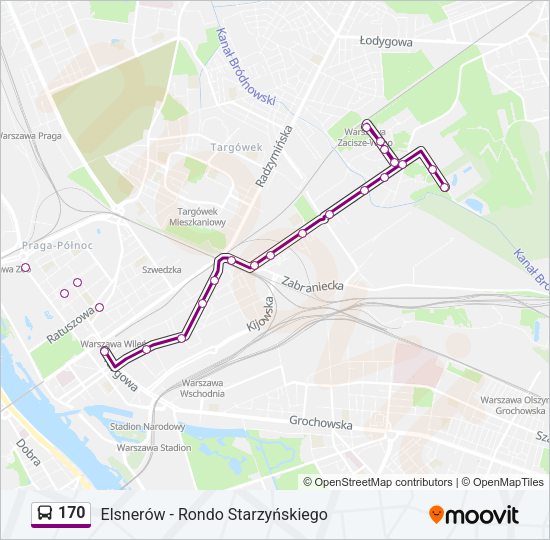 170 bus Line Map