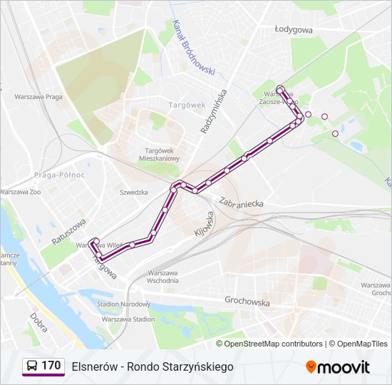 170 bus Line Map