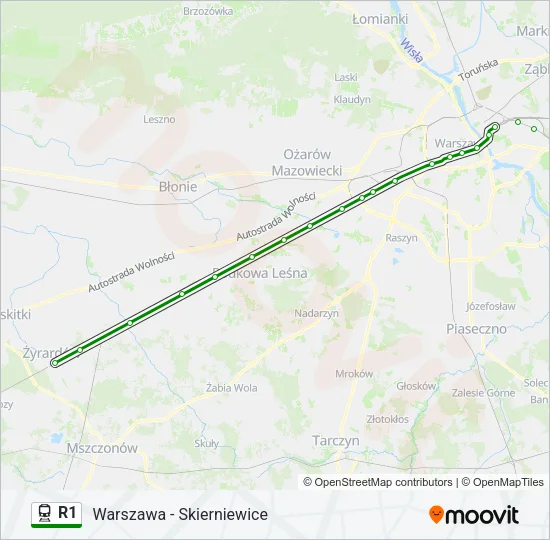 R1 Train Line Map