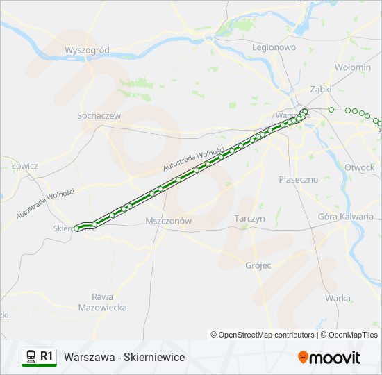 R1 train Line Map