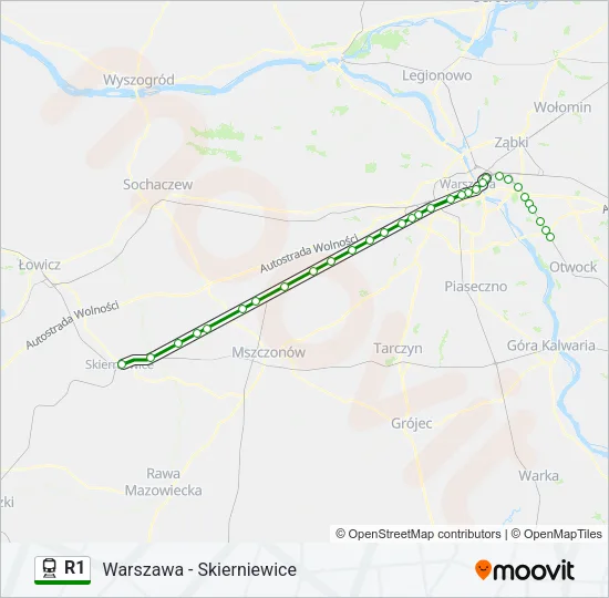 R1 Train Line Map