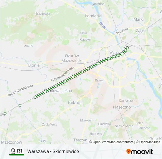 R1 Train Line Map