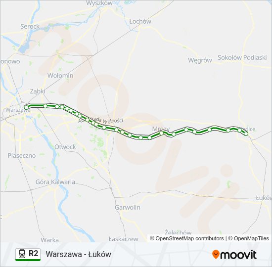 R2 train Line Map