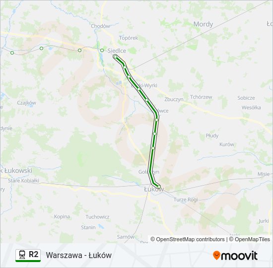 R2 train Line Map