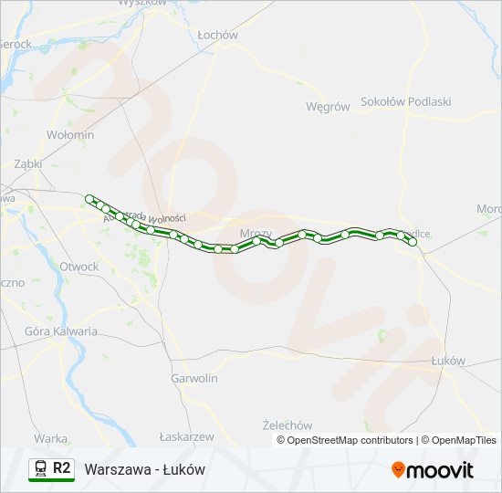 Поезд R2: карта маршрута