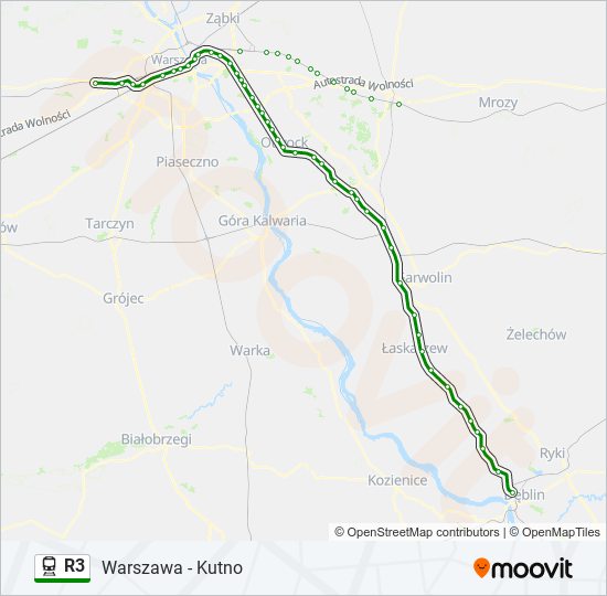 R3 train Line Map