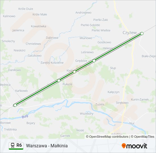 Поезд R6: карта маршрута