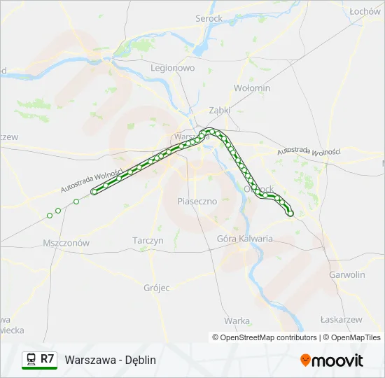 Поезд R7: карта маршрута