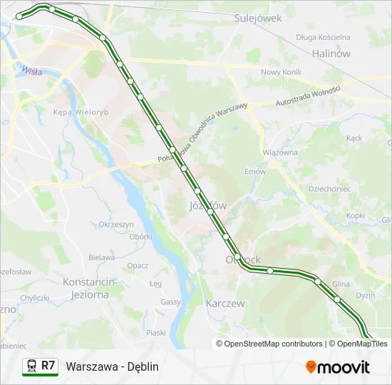 Поезд R7: карта маршрута