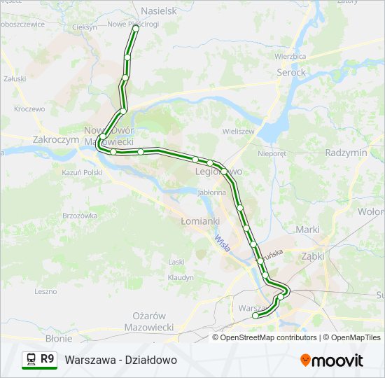 R9 train Line Map