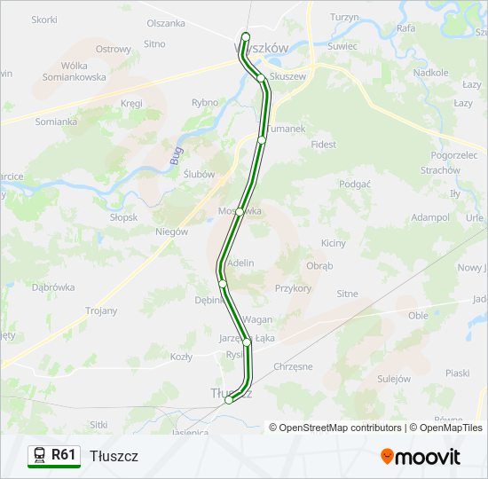 R61 train Line Map