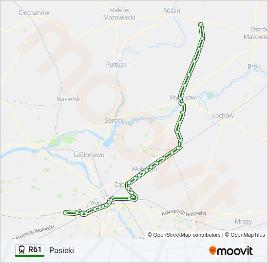 R61 train Line Map