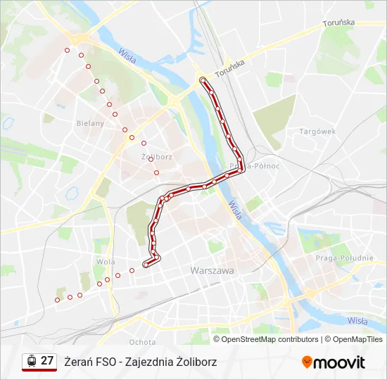 Трамвай 27: карта маршрута