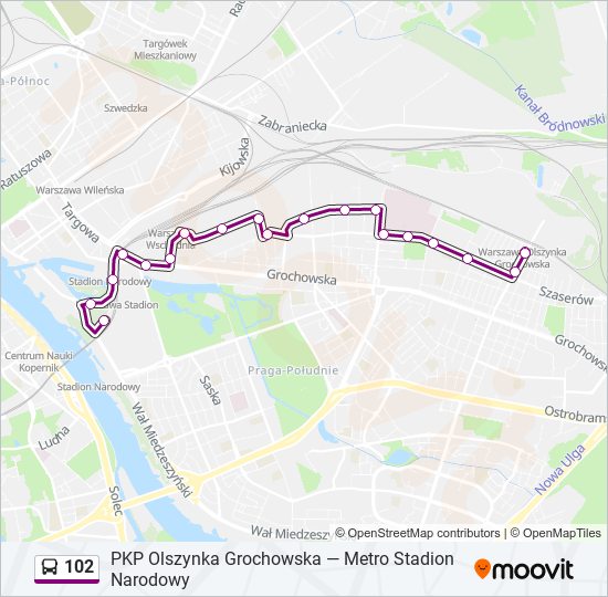 102 Bus Line Map