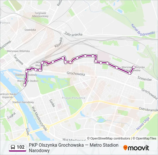 102 Bus Line Map