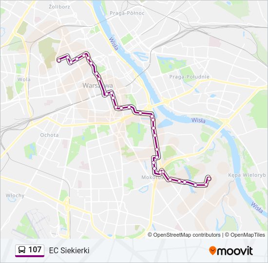 107 bus Line Map