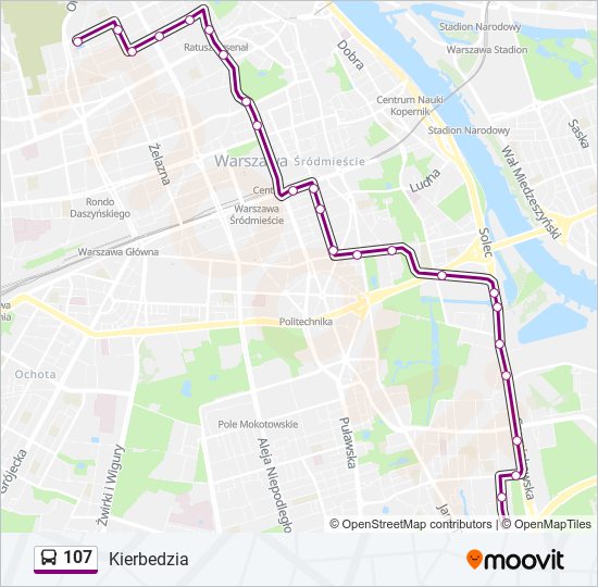 107 bus Line Map