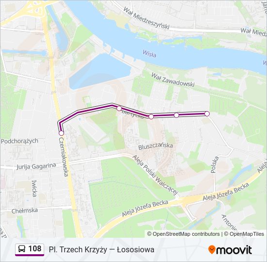 108 Bus Line Map