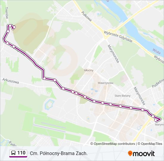 110 bus Line Map