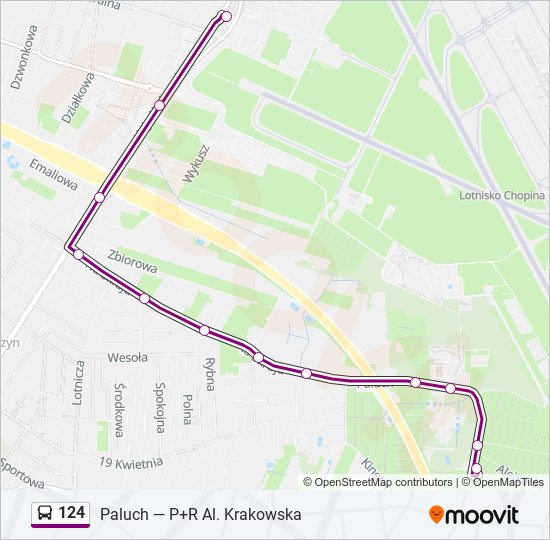 124 bus Line Map