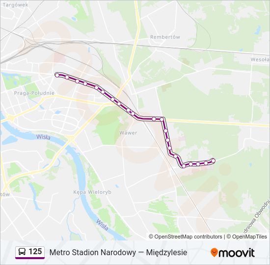 125 bus Line Map