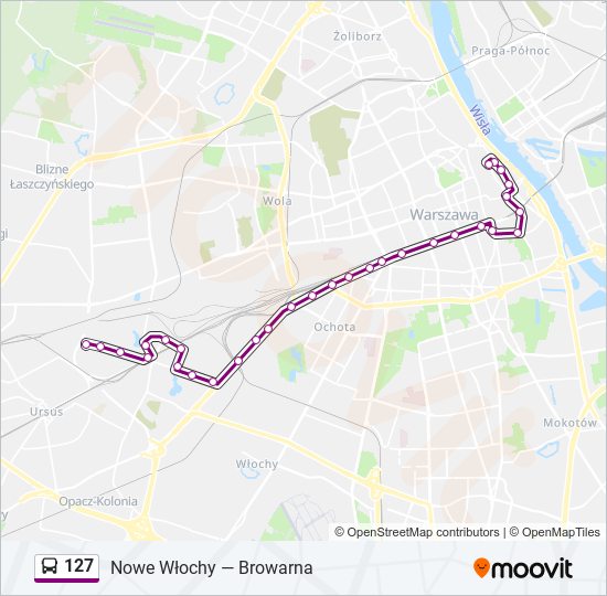 127 bus Line Map