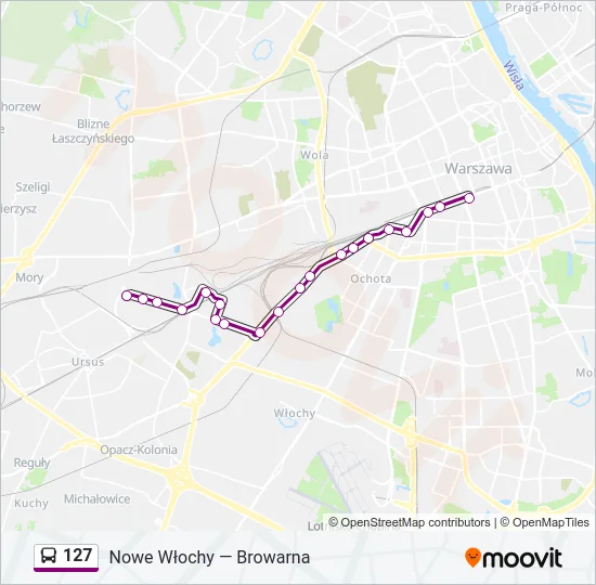 127 Bus Line Map