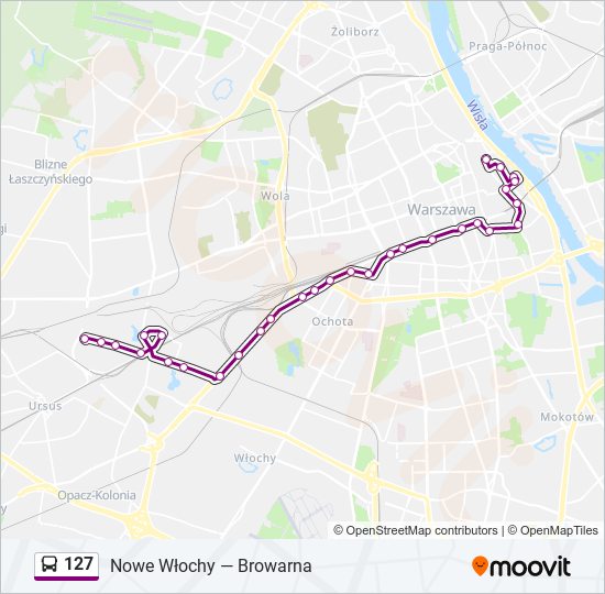 127 bus Line Map