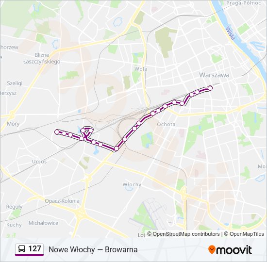 127 bus Line Map