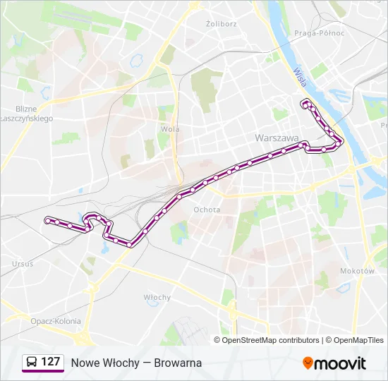 127 Bus Line Map