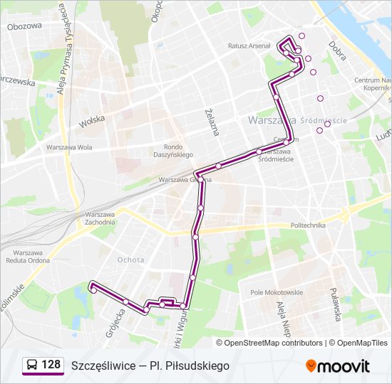 128 bus Line Map