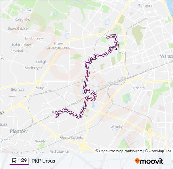 129 bus Line Map