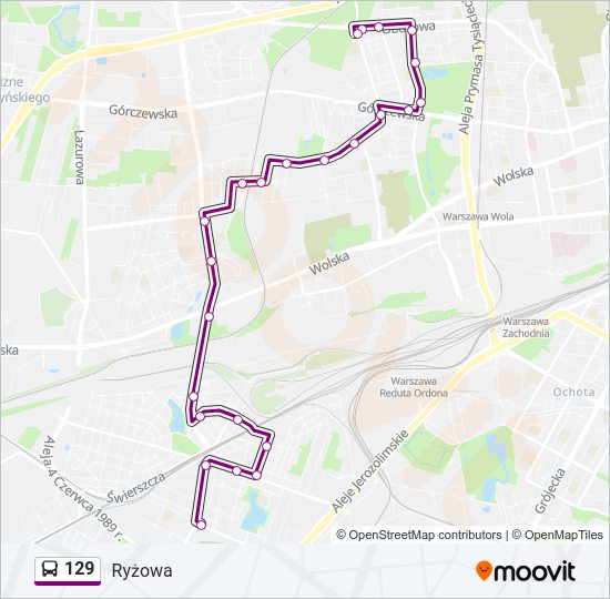 129 bus Line Map