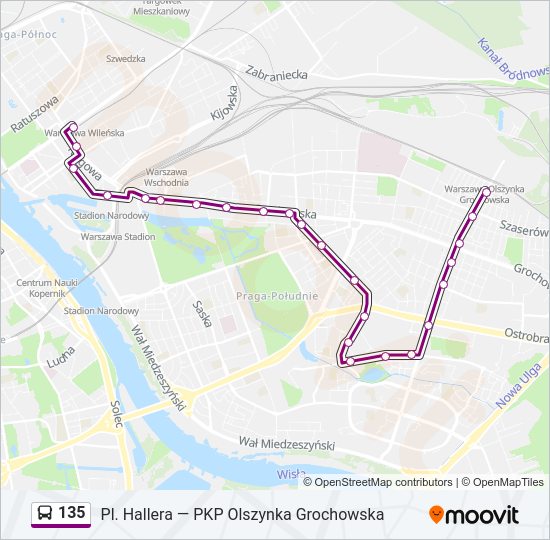 135 Bus Line Map