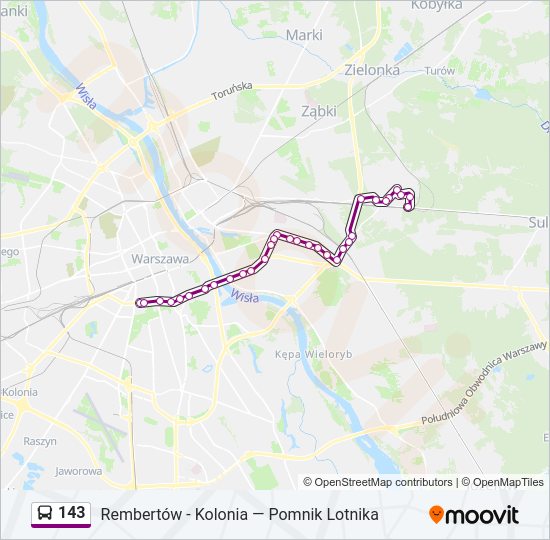 143 bus Line Map