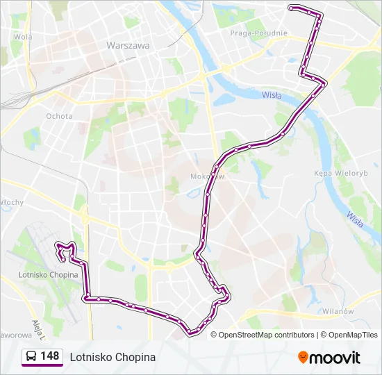 Автобус 148: карта маршрута
