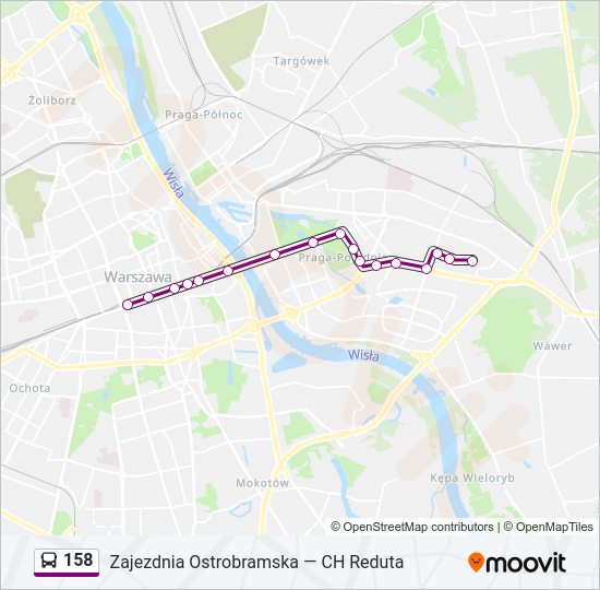 158 bus Line Map