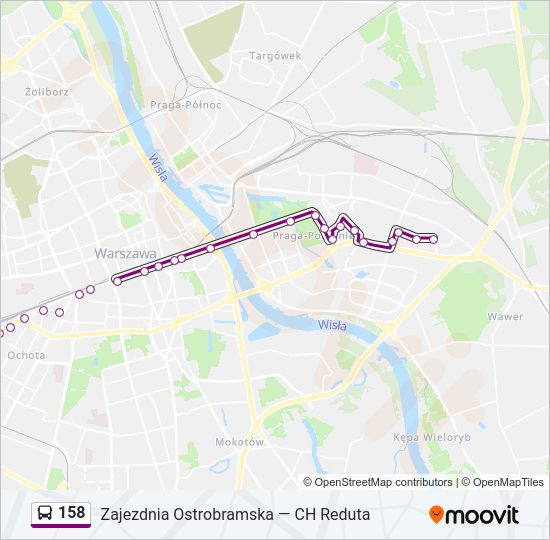 158 bus Line Map