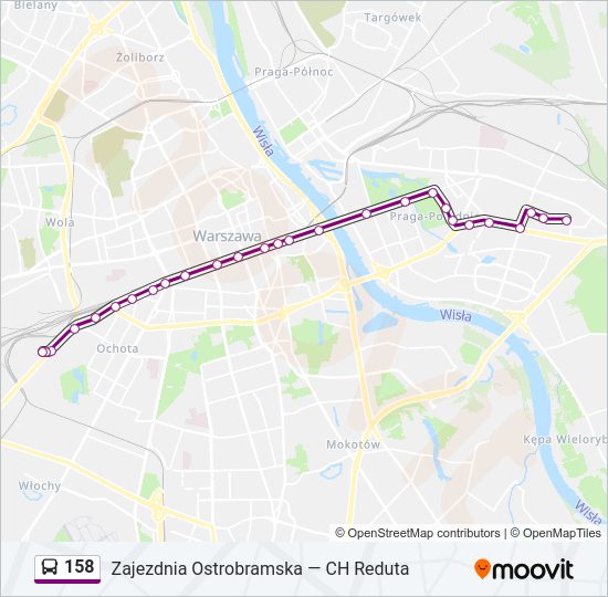 158 bus Line Map