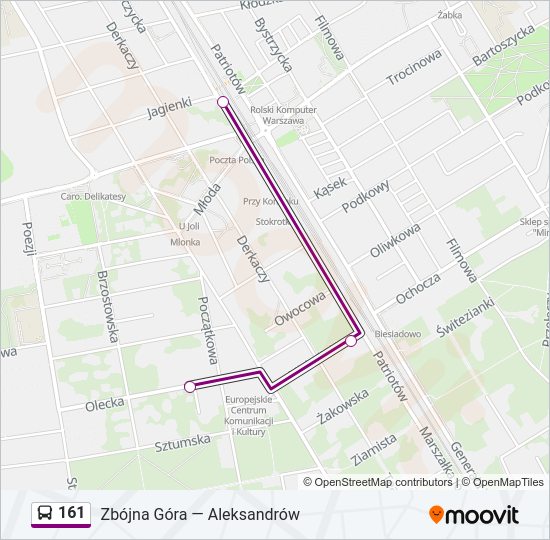 161 bus Line Map